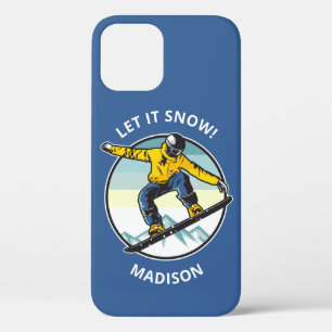 Custom text & name SNOWBOARDER phone cases