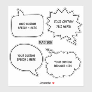 Custom Text & Name Speech Bubbles