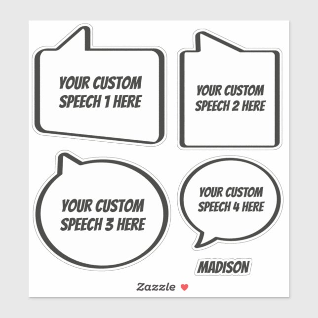 Custom Text & Name Speech Bubbles (Sheet)