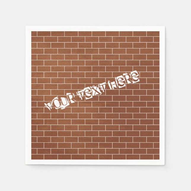 Custom Text Napkins Brick Wall (Front)