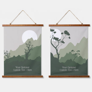 Custom Text Nature Illustration Hanging Tapestry