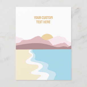 Custom Text Nature Illustration Postcard