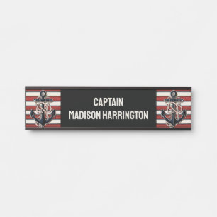 Custom Text Nautical Anchor Door Sign