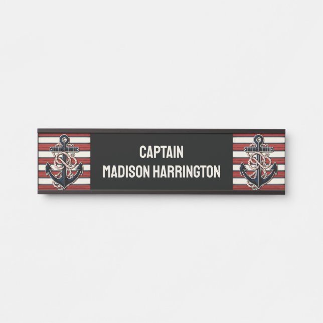 Custom Text Nautical Anchor Door Sign (Front)