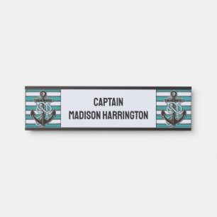 Custom Text Nautical Anchor Door Sign