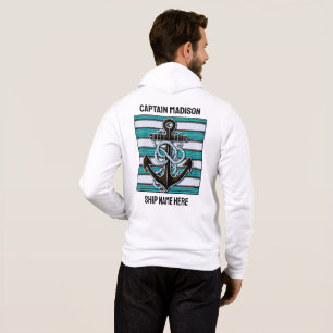 Custom Text Nautical Anchor Hoodie