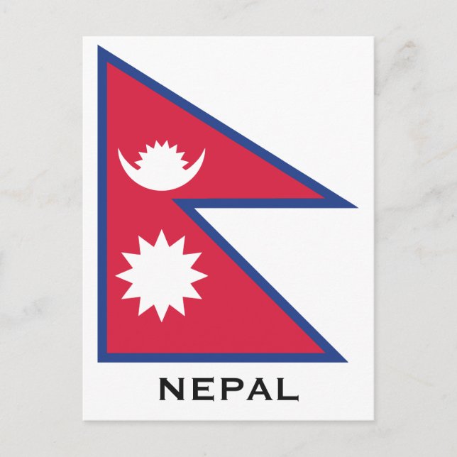 Custom Text Nepal Flag Postcard (Front)