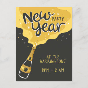 Custom Text New Year Party Holiday Postcard
