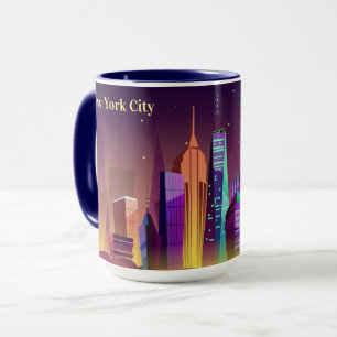 Custom text New York City Illustration mugs