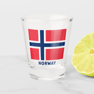 Custom Text Norwegian Flag Shot Glass