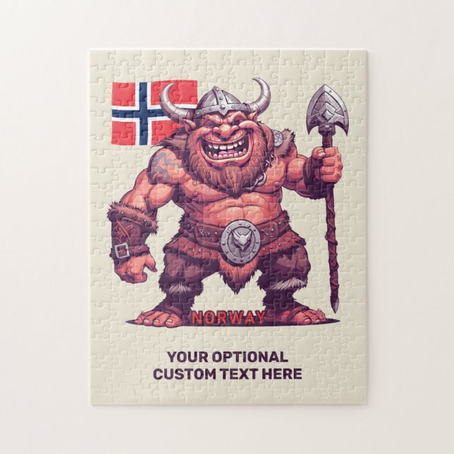 Custom Text Norwegian Troll Jigsaw Puzzle (Vertical)