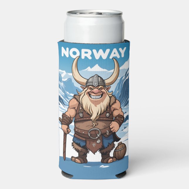 Custom Text Norwegian Troll Seltzer Can Cooler (Seltzer Back)