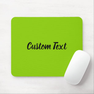 Custom Text on Lime Green with Black Script Mouse Mat