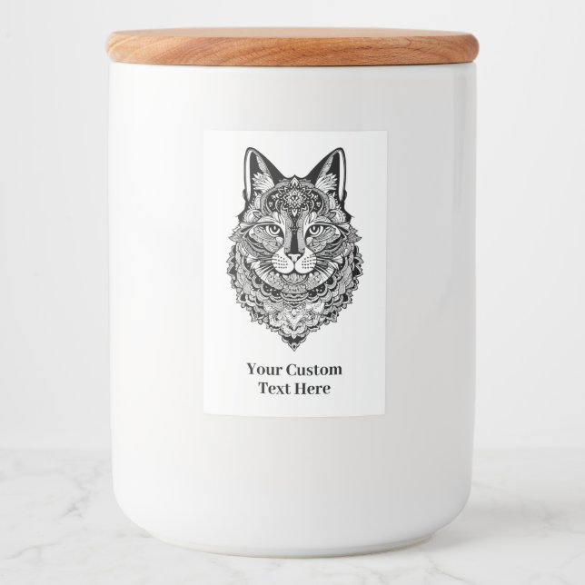 Custom Text Ornamental Cat Food Label (Front)