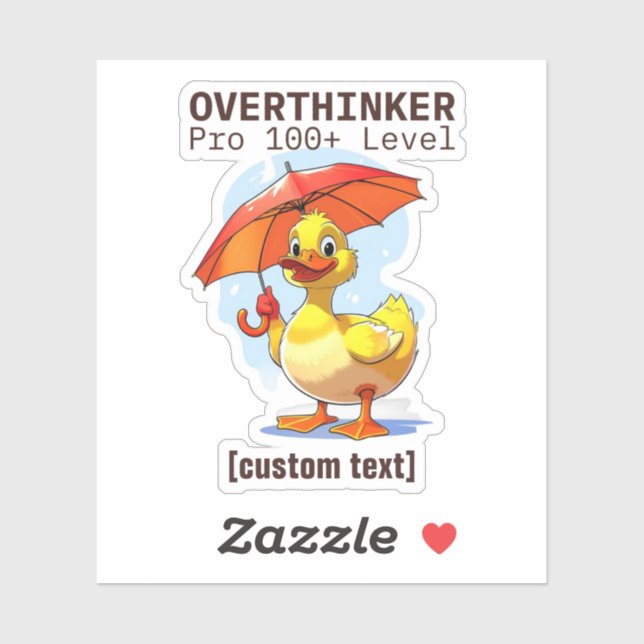 Custom Text Over-thinker Design  (Sheet)
