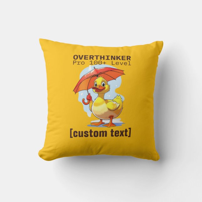 Custom Text Over-thinker Design  Cushion (Front)