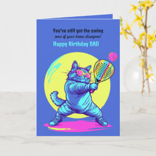 Custom text, padel Knee’d for Speed (and Cake) Card