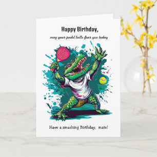 Custom text, Padel Power Birthday Card