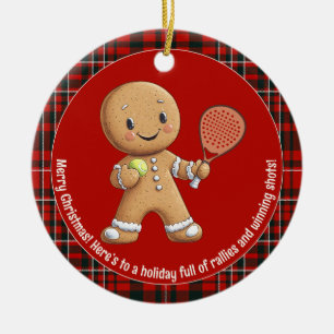 🎾🎄Custom text,  Padel Powered Christmas Ceramic Tree Decoration