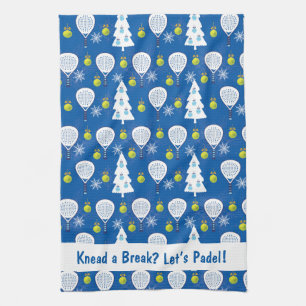 🎾🎄Custom text Padel Smashing Christmas Tea Towel