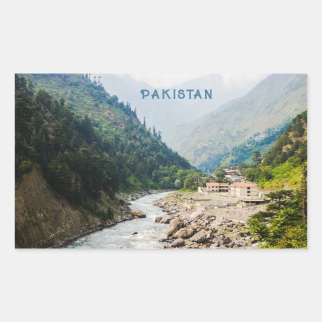 Custom Text Pakistan Rectangular Sticker (Front)