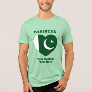 Custom Text Pakistan Tri-Blend Shirt