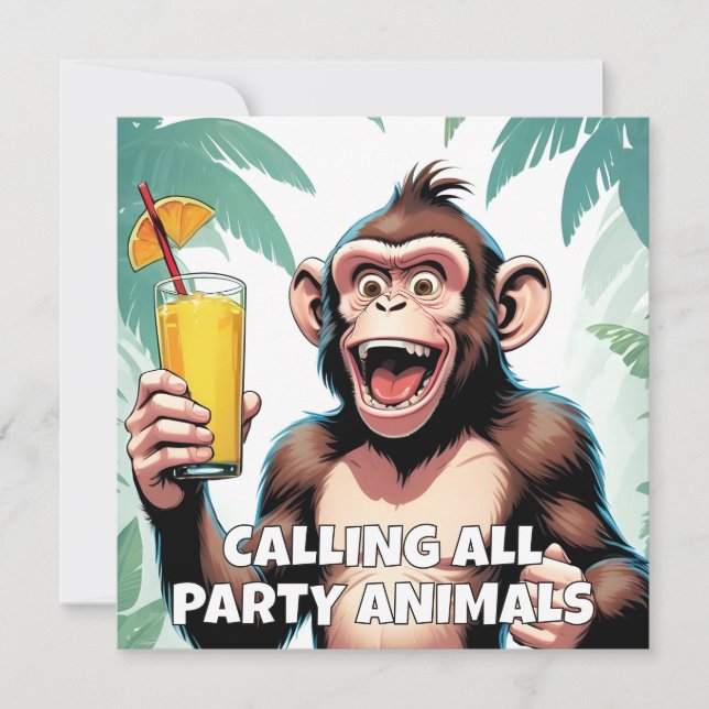Custom Text Party Animal Invitation (Front)