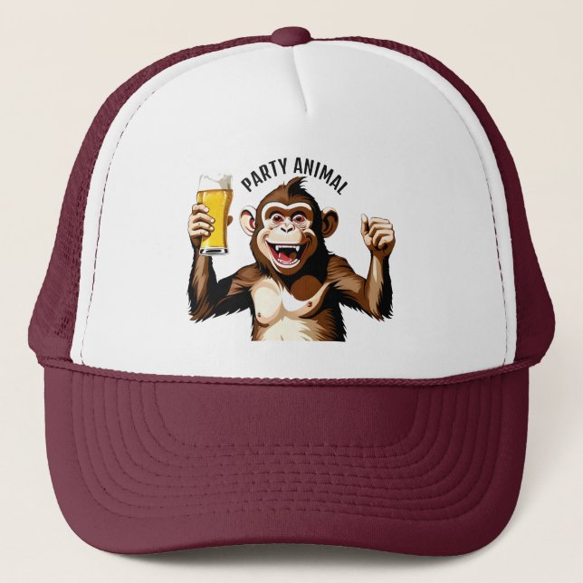 Custom Text Party Animal Trucker Hat (Front)