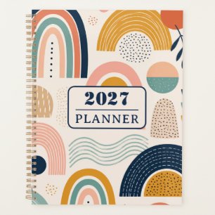 Custom Text Pastel Prism Arc Abstract Pattern Planner