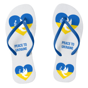 Custom Text Peace to Ukraine Flip Flops