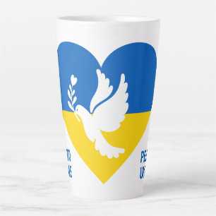 Custom Text Peace to Ukraine Latte Mug
