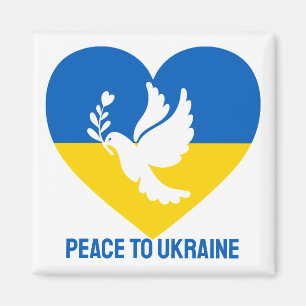 Custom Text Peace to Ukraine Magnet