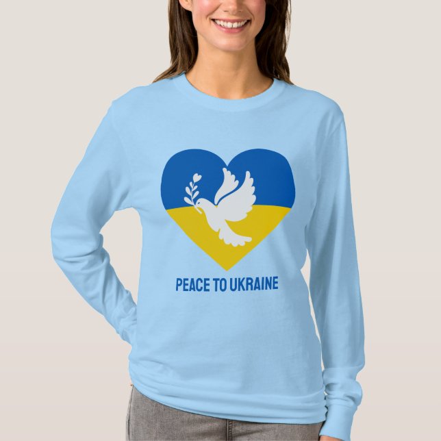 Custom Text Peace to Ukraine T-Shirt (Front)