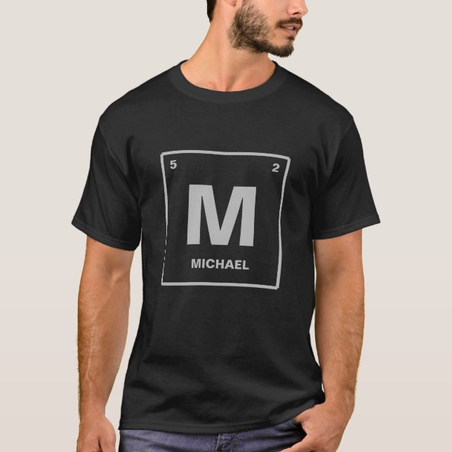 Custom text Periodic table Birthday T-Shirt (Front)