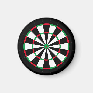 Custom Text Personalised Dart Board Red & Green Magnet