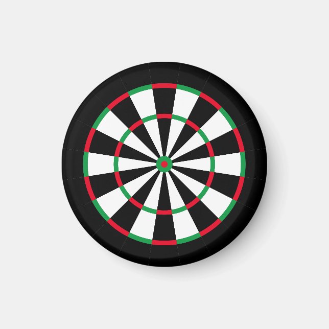 Custom Text Personalised Dart Board | Red & Green Magnet (Front)