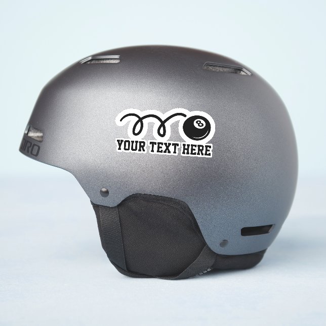Custom text personalised eightball sports vinyl (Helmet Side)