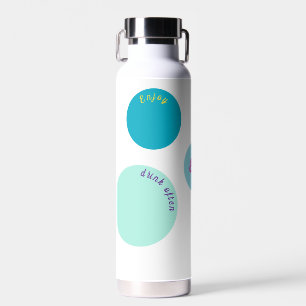 Custom Text Personalised Monogram Circles Water Bottle