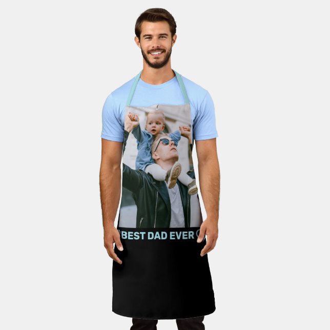 Custom text personalised photo and hearts apron (Worn)