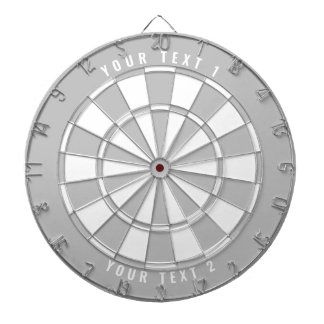 Custom Text Personalized Grayscale Gray & White Dartboard