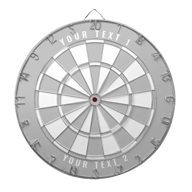 Custom Text Personalized Grayscale Gray & White Dartboard (Front)