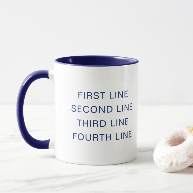 Custom Text Personalized Navy 11 oz Combo Mug (With Donut)