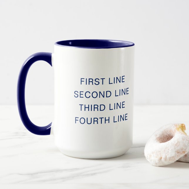 Custom Text Personalized Navy 15 oz Combo Mug (With Donut)