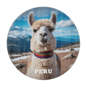 Custom Text Peru Llama Cutting Board