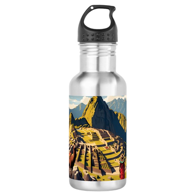 Custom Text Peru Machu Picchu 710 Ml Water Bottle (Front)