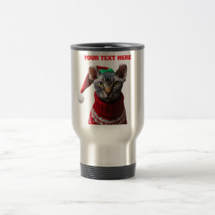 Custom Text Pet Photo Elf Sphynx Cat Personalised Travel Mug