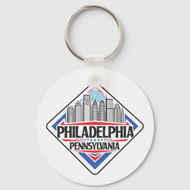 Custom Text Philadelphia Pennsylvania Key Ring (Front)
