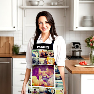 Custom text photo collage All-Over Print  Apron