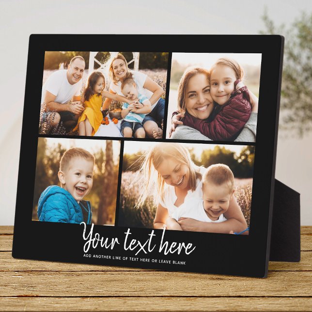 Custom Text Photo Collage Modern Family Keepsake Plaque (Creator Uploaded)