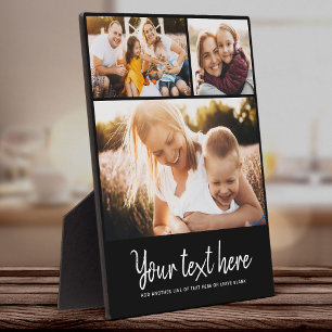 Custom Text Photo Collage Modern Family Keepsake Plaque